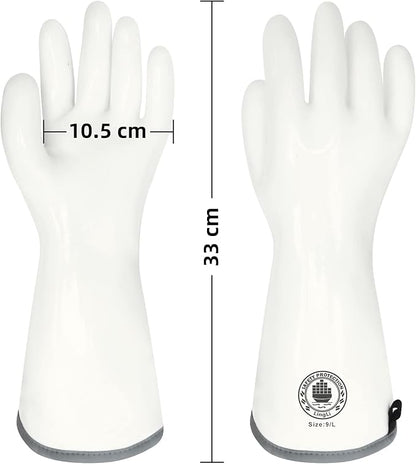 Barbecue Mitts, Silicone Oven Gloves, Heat Resistant Oven Gloves with Fingers, Kitchen Oven Mitts Smoker Gloves for Baking, Grilling, Cooking, Food Grade, Waterproof (8)