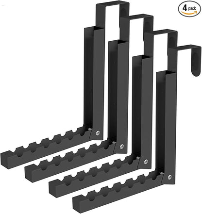 Over The Door Hanger Folding Clothes Drying Rack, Folding Hanging Coat Rack for Indoor Laundry Room Compact Small Space Foldable Portable Clothing Hanger Hook Collapsible- 4 Pack （Black）