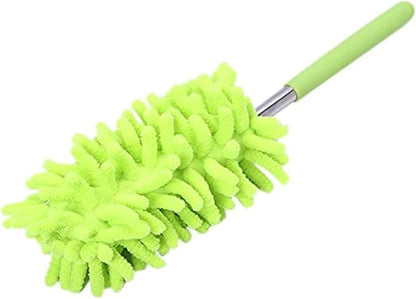 Microfiber Mini Duster Cleaning Brush Dust Cleaner Hand Duster Extendable Handle Soft Fans for Indoor Home Ceiling Cleaning(Green)