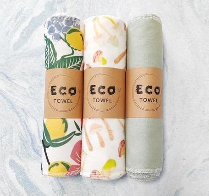 Vi-tal Health & Wellness Paperless Towels Roll Washable Cotton Cloth, Reusable Paper Towels - 10 Pack with Durable Cardboard Roll - 10" X 10" Zero Waste Reusable Napkins Eco Friendly (White)