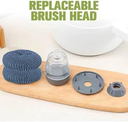 Automatic Liquid Filling Good Handle Soap Dispense Palm Kitchen Brush for Bowl Sink Cleaning Pot Comfortable