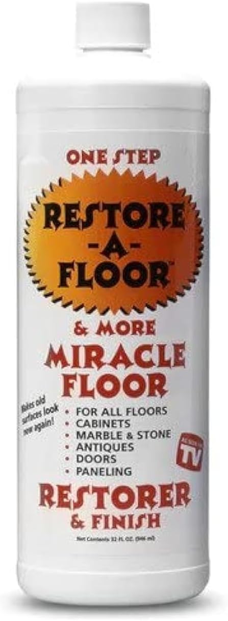 All Floor Types Restorer & Finish | High Gloss & Wax Wood Floor Polish for Hardwood, Laminate, Vinyl, Tile, Marble | Fills Scratches, Protects & Shines | 32 fl oz