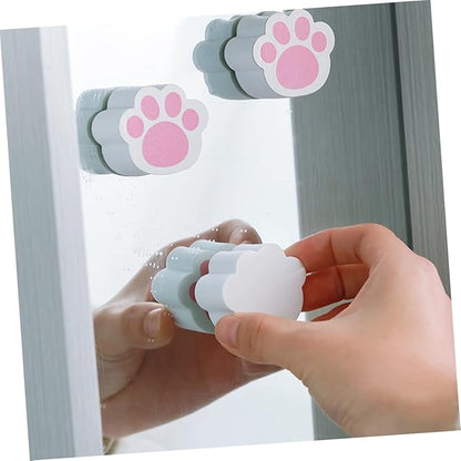 4pcs Cat Claw Mirror Cleaners Unique Adhesive Sponge Wipes for Glass and Bathroom Surfaces Easy to Use Durable and Cleaning Tools for Home Use