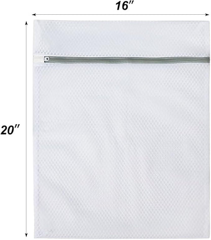 Vivifying Large Mesh Laundry Bags for Washing Machine, 3 Pack 20"x16" Honeycomb Mesh Zipper Wash Bags for Delicates, Sportswear, Underwear & Everyday Clothing, Reusable & Durable Laundry Organizer
