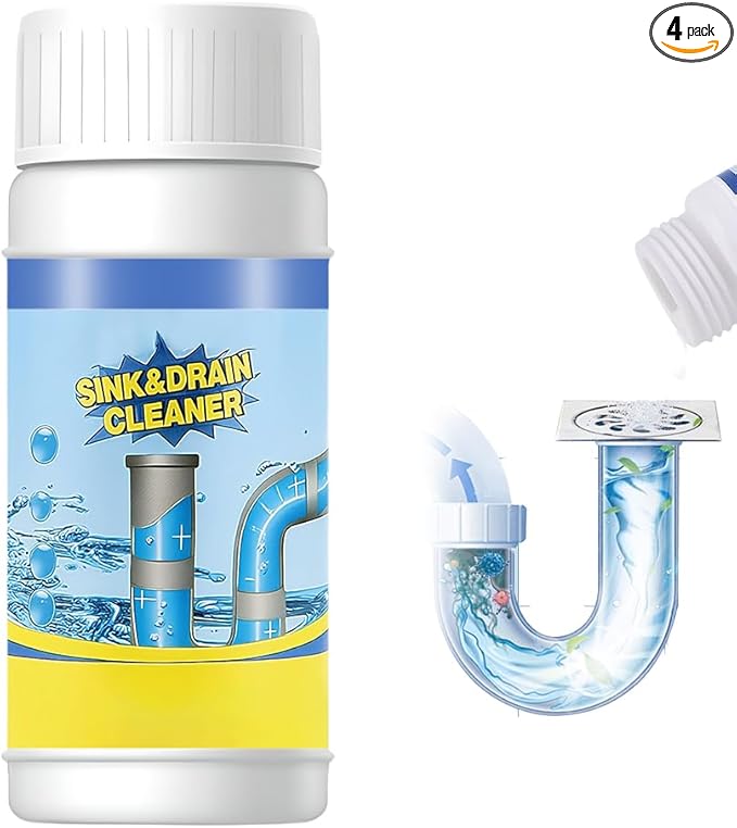 Sink and Drain Cleaner, Multi-functional Pipeline Dredging Agent, Sink Drain Cleaning Powder for Kitchen,Bathroom,Toilet,Pipe Maintenance (4)