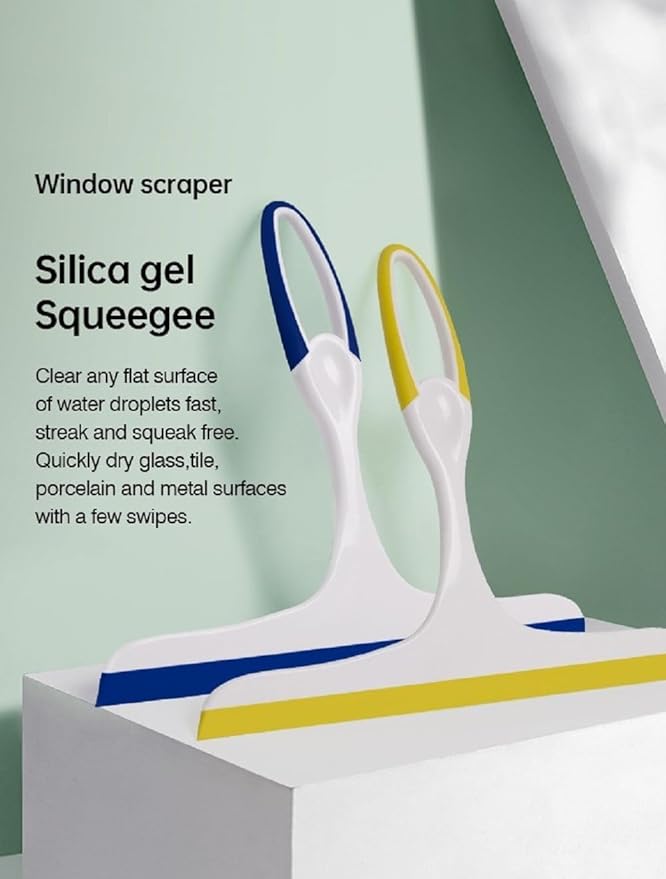 2Pcs Shower Squeegee, Squeegee for Bathroom, Glass, Shower Glass, Window, 9.8 "