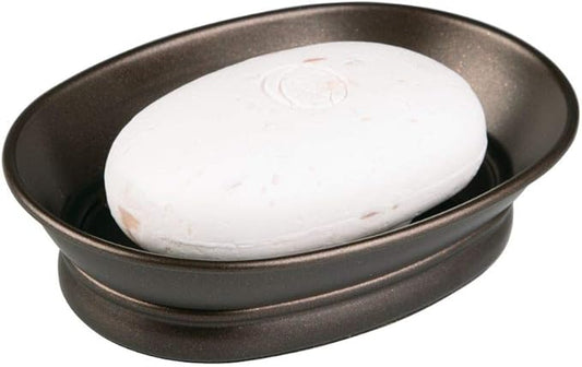 iDesign York Countertop Bar Soap Dish, Metal Soap Holder for Bathroom, Shower, Vanity, 3.87" x 5.5" x 1.4", Bronze (Pack of 12)