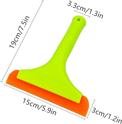 Super Flexible Silicone Squeegee, Auto Water Blade, Water Wiper, Shower Squeegee, 5.9'' Blade and 7.5'' Long Handle, For Car windshield, Window, Mirror, Glass Door