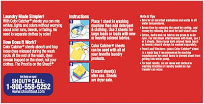 Shout Color Catcher Sheets for Laundry, Allow Mixed Washes, Prevent Color Runs and Maintain Original Clothing, 24 Count (Pack of 1)