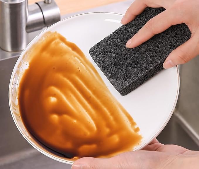 6 - Pack Non-Scratch Scrub Sponges - Sponges for Dishes and Washing Dishes, Cleaning Sponges for Kitchen Home and More（Black）