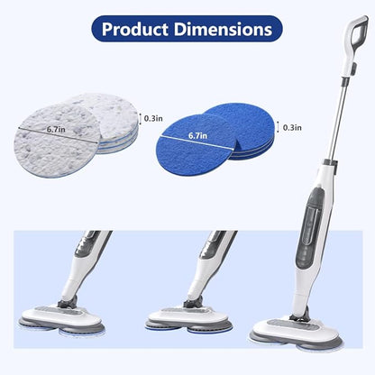 Upgrade S7000 Replacement Steam Mop Pads Kit for Shrak,S8201 S8001 S7001 S7201 S7000AMZ S7005 S7020 S7001C，All-in-One Hard Floor Steam Mop (4, Blue White)