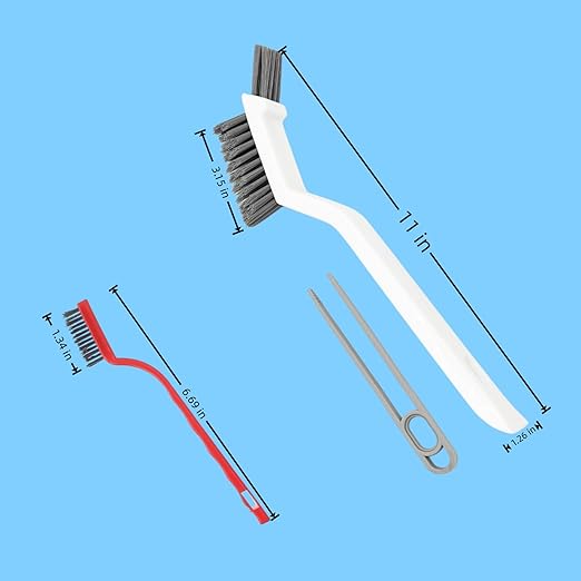 5 Pieces Cleaning Brush Set,Toilet Floor Brush Bathroom Tiles No Dead Corners Hard Bristles Floor Crevice Brush Kitchen Cleaning Metal Brass/Stainless Steel/Nylon Brushes (White Blue+3 Mixed Color)