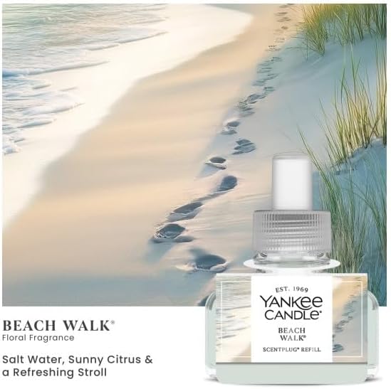 Yankee Candle Beach Walk Home Fragrance Refills: Salt Water, Sea Musk & Tangerine (Pack of 4)