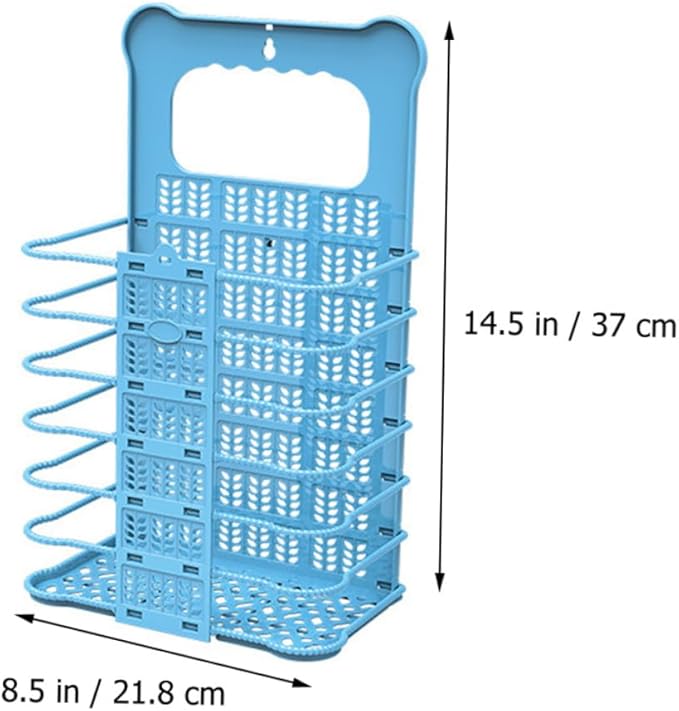Foldable Wall Mount Laundry Basket Small Saving Dirty Clothes Organizer with Large Capacity and Strong Load Bearing Easy to Install Bathroom Storage Holder for Laundry and Sundries