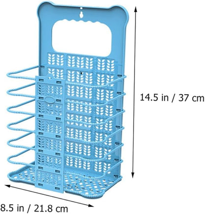 Foldable Wall Mount Laundry Basket Small Saving Dirty Clothes Organizer with Large Capacity and Strong Load Bearing Easy to Install Bathroom Storage Holder for Laundry and Sundries