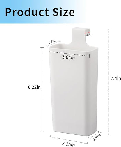 Premium Toilet Tank Tablet Holder – Plastic Hanging Cleaner Caddy (7.5'' x 3.5'' x 2.5'', White) – Toilet Bowl Cleaner Hanging Carrier - Prevents Dissolved Residue in Water Tank