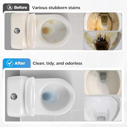 Disposable Toilet Cleaning System: Toilet Brush & Holder Kit with 18PCS Pre-Soaked Cleaner Wall-Mount Scrubbing Toilet Brush Bathroom Cleaning Kit (White)