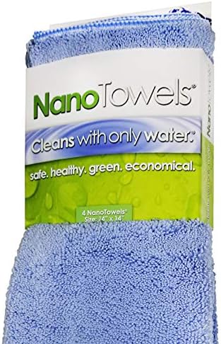 The Amazing Eco Cloth Wipes that Cleans and Makes Shiny Virtually Any Surface with Only Water. No More Paper Towels Or Toxic Chemicals. 4-Pack. The Original USA Brand. (14x14, Blue)