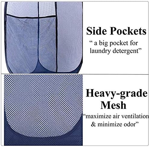 Durable Space Saving Laundry Basket Hanging Clothes Sorting Hampers With Reinforced Handles For College Dorm,Nursery,Office Rectangle