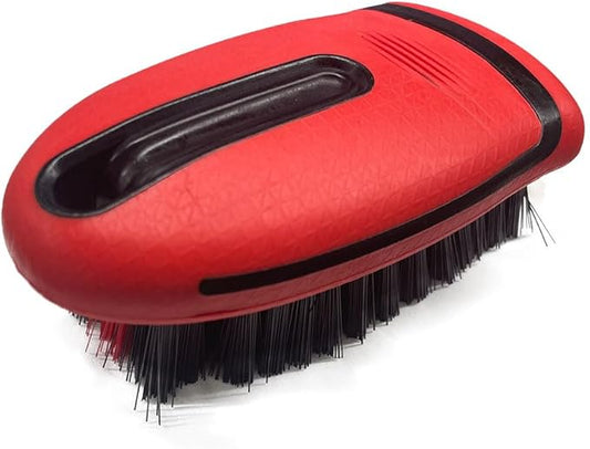 Carpet and Upholstery Cleaning Brush, Hanging Hole Car Cleaning Brush, Leather Seat Brush, Car Detailing Carpet Brush for Car Interior and Home, Fits Scrubbing Couch, Clothes, Tile (Red)