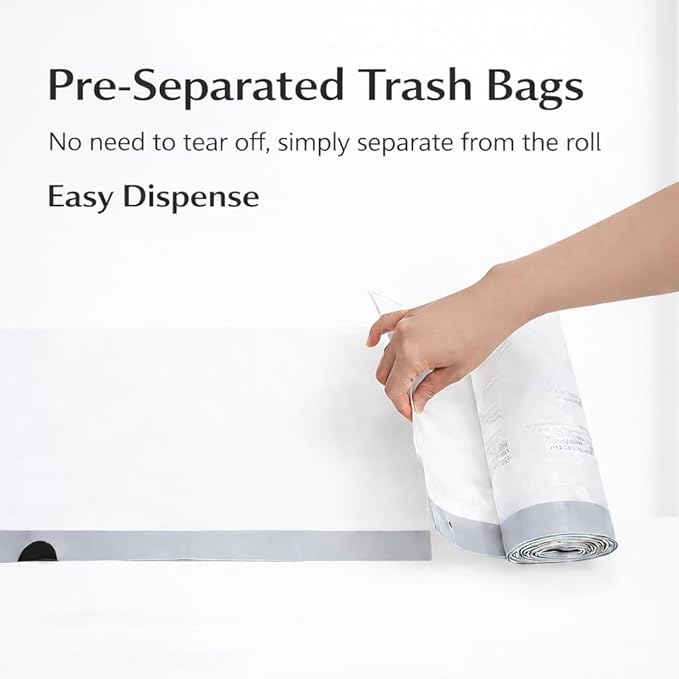 30 Gallon Drawstring Trash Bags, 50 Count, 1.3 Mil Extra Strong White Large Garbage Bags, Unscented Trash Liners for Kitchen, Office & Everyday Yard Cleanup, Fits 100-115L Cans