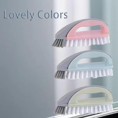 Detachable Cleaning Brush Handheld Brush Gap Brush Stiff Heavy-Duty Scrub Brush for Tile,Carpet,Bathroom Tubs,Grout,Blinds,Carpet,Shoes,Kitchen Sink (Pink)