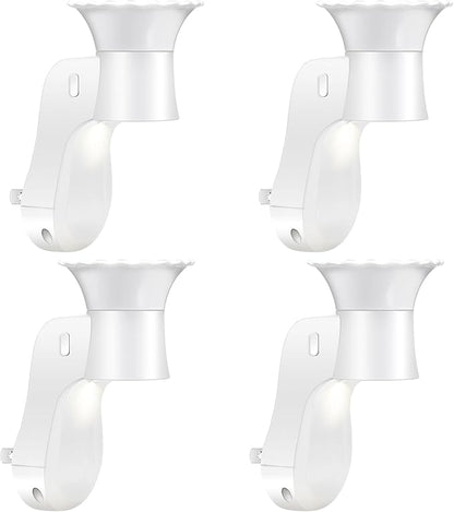 Wall Fragrance Plug in Air Freshener- Plug in Diffuser with Night Light Compatible with Bath and Body Works Wallflowers Refill, ETL Certified Rotatable Plug, Scent Control Plug for Home Office (4PCS)
