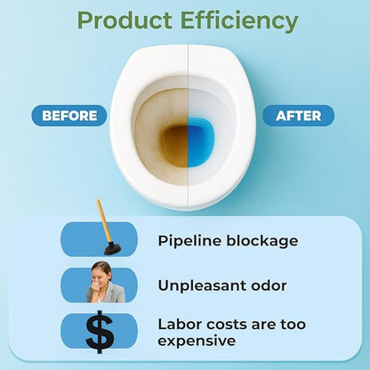Ultra-Long Lasting Toilet Bowl Cleaners – 6 Pack Automatic Toilet Tank Cleaning Bottles Tablets, Long-Lasting Stain & Odor Control, Septic-Safe, Blue Water, Fresh Scent