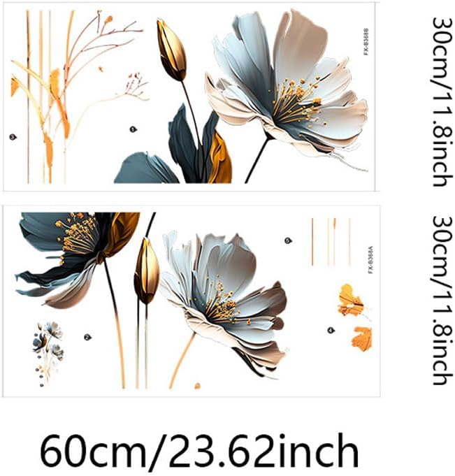 3D Wall Stickers DIY Flower Wall Decal Removable Waterproof Wall Art Decor for Bedroom Living Room Offices Home Decoration (Floral)
