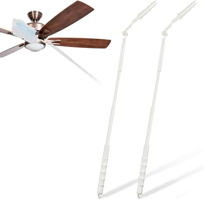 Colingmill 2 Pcs 3 ft Replacement Handles Compatible with Duster Refills, Extendable Long Extended Handle Only, Adjustable Length for Ceiling Fans, Blinds, Shelves, Windows (White)