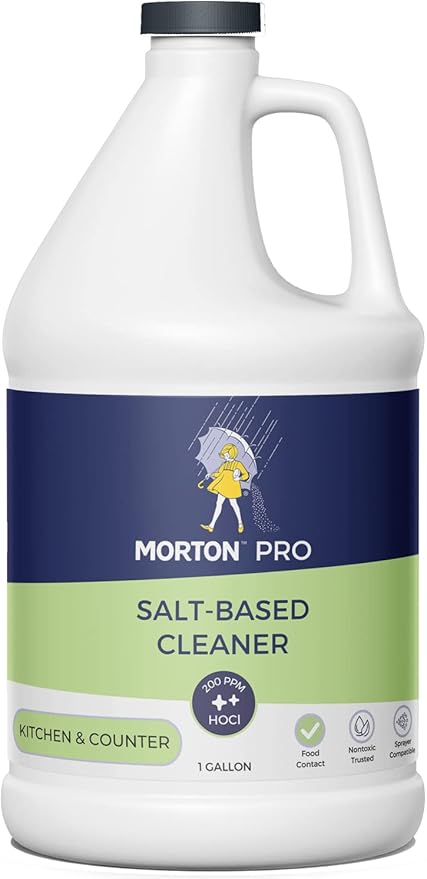 Morton Pro - Kitchen & Countertop HOCl Cleaning Spray, Salt-Based, Certified Non-Toxic & Food Contact Safe Everyday Cleaner (1 Gallon Bottle)