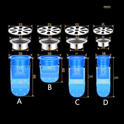 Bathroom Silicone Floor Drain Large Displacement Drain Strainers Deodorant Anti-blocking Drain Stopper