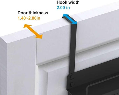 Handheld Garment Steamer Stand with Ironing Gloves Universal Organizer Wall Mounted/Over the Door Free-Standing Metal Holder Bathroom Storage DIY Cabinet Door Heat Safe Rack (Black)