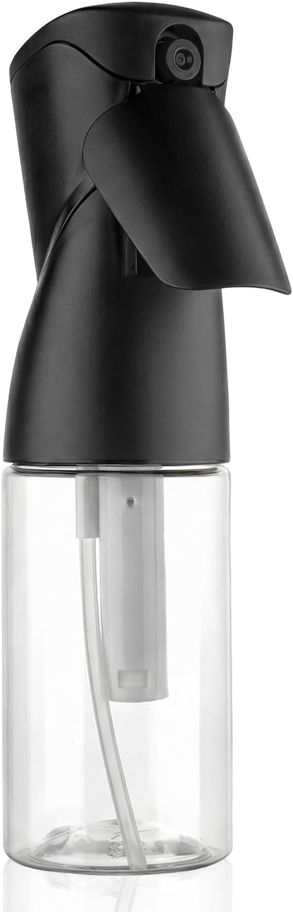 1 Pack 8.5oz Continuous Spray Bottle for Hair Styling & Plants - Fine Mist Sprayer Refillable Empty Water Dispenser for Cleaning, Ironing, Watercolor & Pet Care - Black