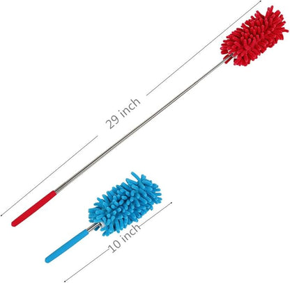 Maguu Long-Reach Washable Dusting Brush with Telescoping Pole,Retractable Extendable Flexible Microfiber Duster for Home Car and Office(Set of 3)