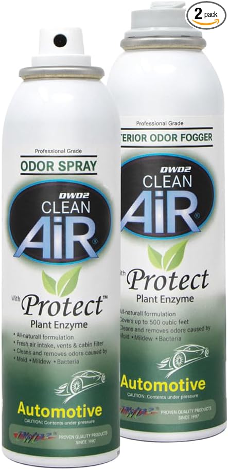 DWD2 Protect™ Automotive Mold-Odor Treatment - Revitalize Your Car's Interior The Green Automotive Mold-Odor Treatment Solution. Say Goodbye to Unpleasant Odors (Spray & Fogger)