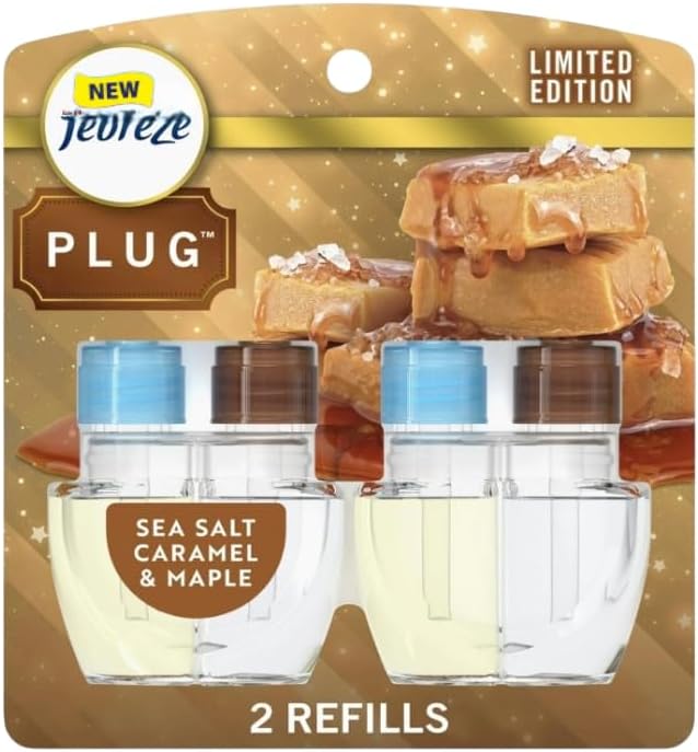Feb-reze Plug Refill Odor-Fighting Air Freshener Sea Salt Caramel & Maple Scent, 3 Ct 0.87 fl oz Each