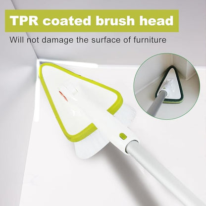 CQT 2 in 1 Bathroom Cleaning Brush with 48" Extendable Long Handle Detachable Scrub Brush with 2 Scrubber Heads and 2 Scouring Pad Head for Cleaning Bathtub Shower Bathroom Wall Bathtub Floor