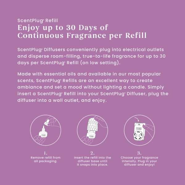 Yankee Candle ScentPlug Refill for Plug in Air Fresheners, Scented Oil Refills, Long Lasting Home Fragrance, Wild Orchid (Pack of 4)