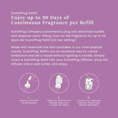 Yankee Candle ScentPlug Refill for Plug in Air Fresheners, Scented Oil Refills, Long Lasting Home Fragrance, Wild Orchid (Pack of 4)