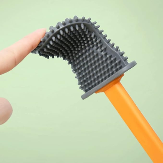 Soft Seashell Shape Toilet Brush with Silicone Bristles Toilet Brush and Holder Creative Toilet Bowl Brush Luxury Bathroom Set Reusable, Green