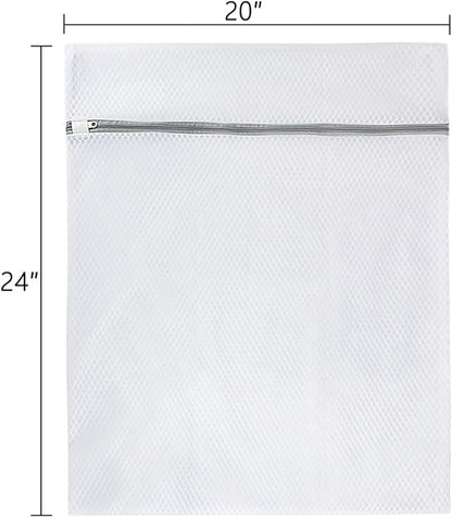 Vivifying XL Large Mesh Laundry Bags, 2 Pack 20 x 24 Inches Honeycomb Mesh Wash Bags for Washing Machine, Delicates Clothes, Sweater, Coats, Stuffed Toys, Blanket (White)