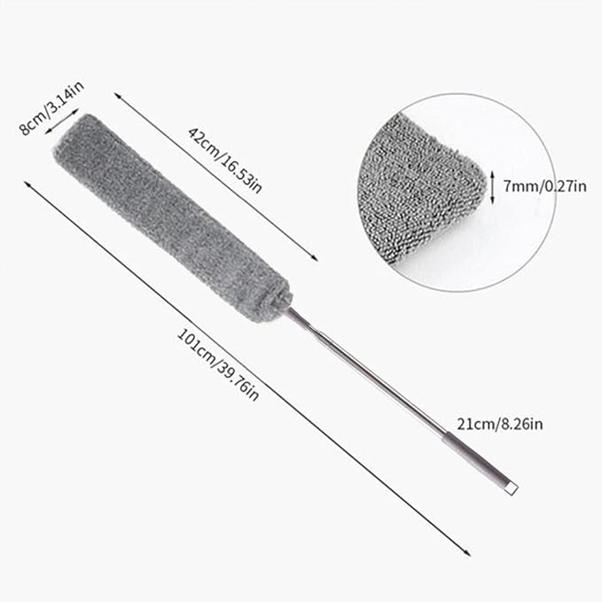 2PCS Retractable Gap Dust Cleaner, Microfiber Hand Duster, Under Fridge & Appliance Duster, Telescopic Dust Brush for Wet and Dry, Cleaning Tools for Home Bedroom Kitchen (2PCS)