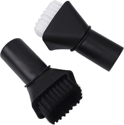 Round Vacuum Brush Set,Vacuum Dust Brush for Karcher WD2 WD3 WD4 WD5 Models, Dual Bristle Suction Brushes for Upholstery Carpet Dashboard Interior Cleaning with 32-35mm Adapter