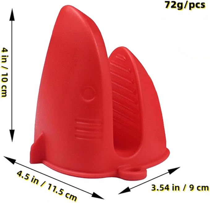 Mini Oven Gloves Silicone Heat Resistant Cooking Pinch Mitts Potholder for Air Fryer Kitchen Cooking & Baking (Red)