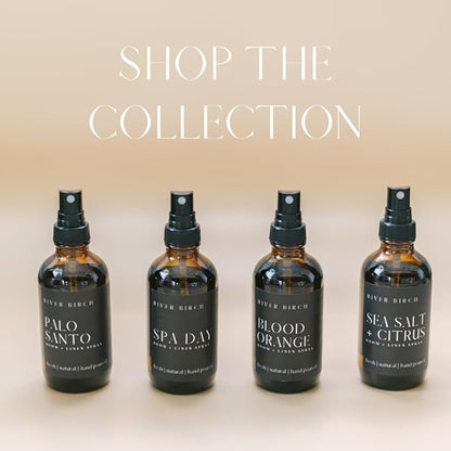 River Birch Luxury Linen and Room Spray - Home Signature Scent Honey Vanilla Room Fragrance Spray - Fragrant Fresh Linen Air Freshener For Bedding - Handmade in Texas - 4 oz Glass Amber Bottle