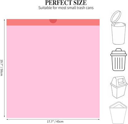 3Rolls Drawstring Small Trash Bags,4 Gallon Thicken Drawstring Small Garbage Bags for Kitchen,Bathroom,Bedroom,Home,Office Trash Cans，60 Counts (Pink)
