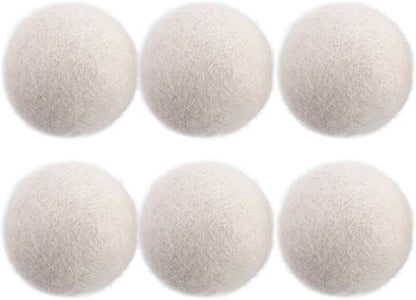 Generic Reusable Wool Dryer Balls Fabric Softener Ball Wool Laundry Ball Reducing Clothing Wrinkles,Saving Drying Time and Fabric Fluffier(6 pcs-no Pattern), AM17CD0AED3US*3