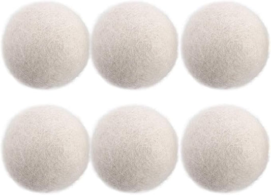 Generic Reusable Wool Dryer Balls Fabric Softener Ball Wool Laundry Ball Reducing Clothing Wrinkles,Saving Drying Time and Fabric Fluffier(6 pcs-no Pattern), AM17CD0AED3US*3
