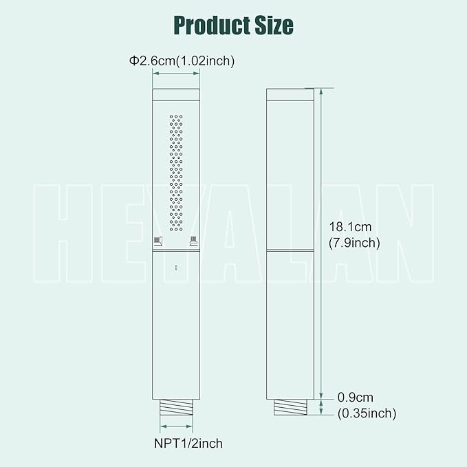 Heyalan Brass 2 in1 Function Handheld Spray Hand Shower High Pressure Handheld Sprinklert Shower Wand with Shower Hose and ABS Hand Shower Holder, Polished Chrome